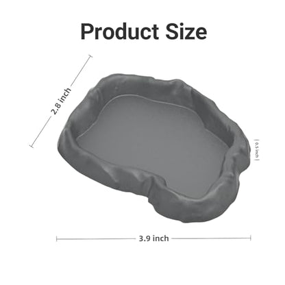 2 Pack Snail Food and Water Bowl，atural Design Food Bowl for Pet Snails, Garden Snails Pet Land Snail Supplies - color: gray