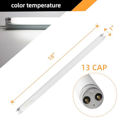 coospider-repta F15T8 18 Inch 15W T8 Fluorescent Replacement Tube Bulb Daylight 6500K Medium Bi-Pin G13 Base, 2 Count - size: 2 Pcs Daylight(6500K)
