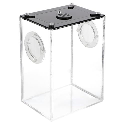 Homoyoyo Transparent Acrylic Reptile Box for Snakes Lizards Tarantulas Lightweight Breeding and Feeding Tank with Viewing Space Portable Habitat Suitable for Geckos Frogs Hermit Crabs and