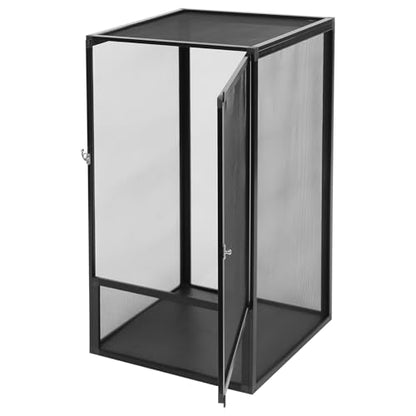 45 Gallon Reptile Terrarium 360° Panoramic Metal Mesh 32" x 18" x 18" Reptile Cage Gecko Tank Chameleon Enclosure with Superior Ventilation, Portable Habitat for Indoor/Outdoor, Easy Feeding