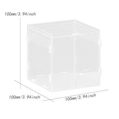 Reptile Breeding Box Terrarium Habitat Tank Transparent Acrylic Enclosure with Ventilation Holes for Snakes Frogs Turtles Geckos Small Animals- 10x10x10cm