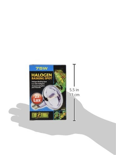 Exo Terra Sun Glo Halogen Basking Spot Lamp – 75W Reptile Light Bulb, Broad Spectrum Daylight, Enhances Coloration, Promotes Health, PT2182 - size: 75 Watts