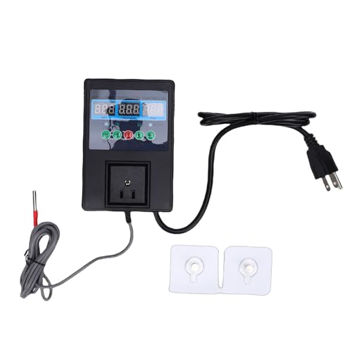 Digital Temperature Controller Socket, 3300W Thermostat Outlet, Power Isolation Controller with Durability-Optimized, Ideal for Greenhouse Cultivation, Reptile Control & Fish Tanks (US Plug)