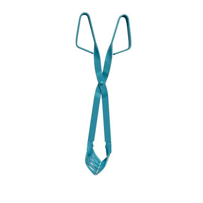 Handy Crab Tong Keeps your fingers safe and out of harm's way. Perfect for anyone who loves crabs but fears their pincers, 15'' long aqua blue enamel.