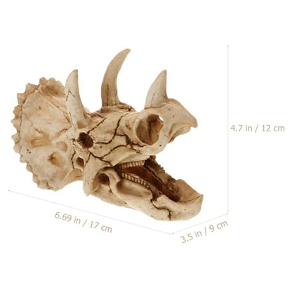 COHEALI Realistic Dinosaur Skull Resin Reptile Hideout for Lizards and Frogs Habitat Hiding Feature and Highly Wear-Resistant Material, Aquarium or Terrarium Decoration