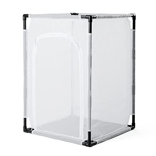 36" Large Monarch Butterfly Habitat Cage, Outdoor Insect Mesh Cage Terrarium 24" x 24" x 36" - style: Poles Slide Through Cover 36" Tall