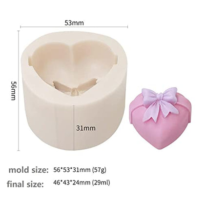 4 Pack Heart Resin Rose Flower Silicone Mold for Candle, Cake, Soap, Candy - Round Shape - color: xq-heart-4-pack
