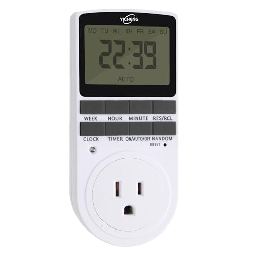 Timers Plug 7-Day 24 Hour Infinite Repeat Cycle Programmable Timed Electrical Power Switch with Countdown Delay on Off Function for Lights and Appliances