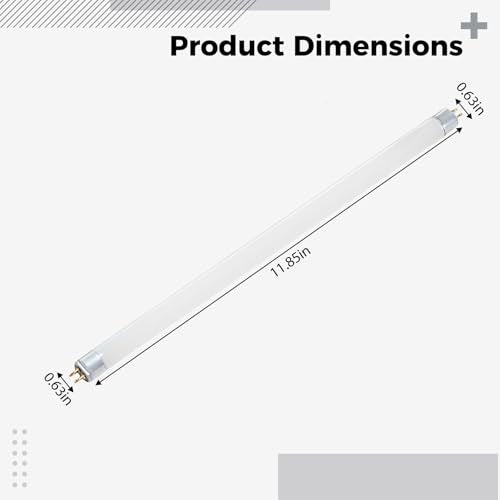 2-Pack T5 8W UVB 5.0 Reptile Light, Fluorescent UVB Bulb for Bearded Dragon and Rainforest Species, 5% UVB and 30% UVA Output, 11.9 in / 30.1 cm Lamp Tube