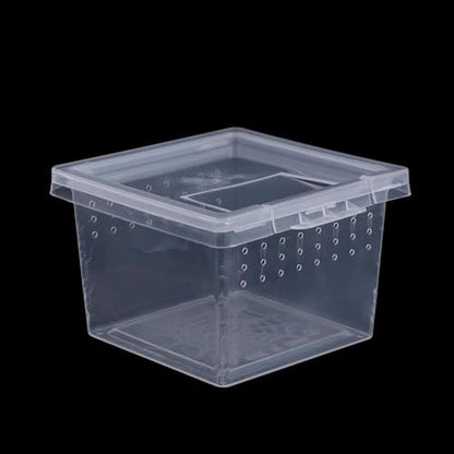 Small Reptile Breeding Box for Reptiles Small Snake Turtle Spiders Geckos Frogs Breeding Box Case Feeding Hatching Container Transparent(A) - style: A