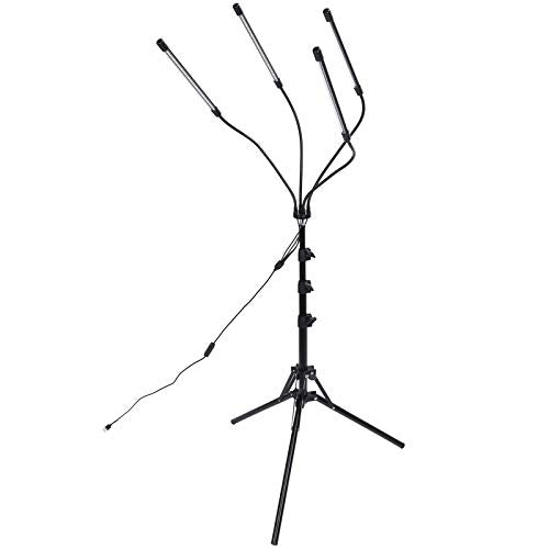 Plant Growing Light Tube 4 Lamp Bar Full Spectrum RedBlue Lighting 40W Adjustable Tripod Stand - Timer On Off Function, Omni - Directional Irradiation, Ideal for Succulent Plants