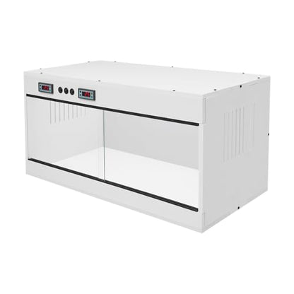 Reptile Tempered, 32x16x16 Reptile Tanks Enclosure with Glass Sliding Door and Intelligent Thermostat, Large Enclosure for Snake/Bearded Dragon (White) - color: White