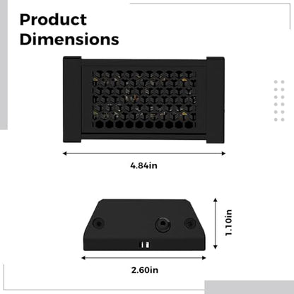 4.8 in 4W UVB 10.0 Reptile Light, Dimmable LED UVB Lamp with 5-Level Brightness, Adjustable Switch, Natural Light Simulation for Lizards, Snakes, Tortoises
