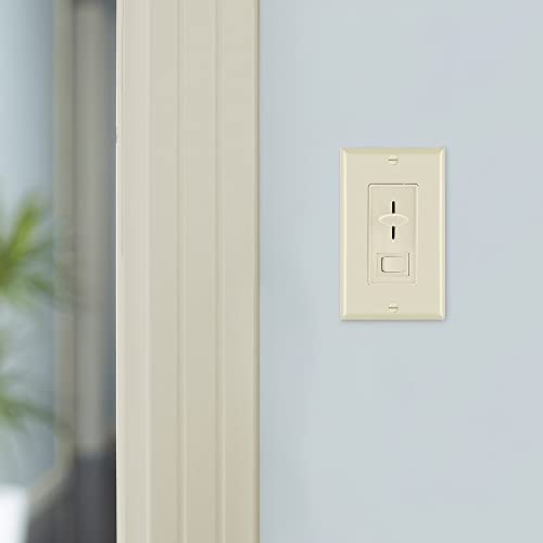 Maxxima LED Dimmer Electrical Light Switch, Ivory, 3-Way/Single Pole Use | 600 Watt Max, LED and Incandescent Compatible, Wall Plate Cover Included - color: Ivory
