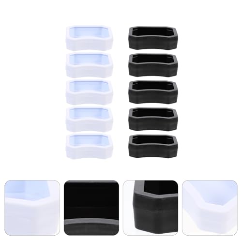 10pcs Reptile Water and Food Bowls Set, Small Lizard Feeding Dish for Geckos, Turtles, and Amphibians, Sturdy Plastic, White and Black, Suitable for Terrariums and Vivariums