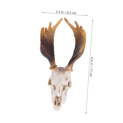 MERRYHAPY Reptile Skull Decor Resin Deer Skull Hideout Cave Safe Light Reptile Tank Decor