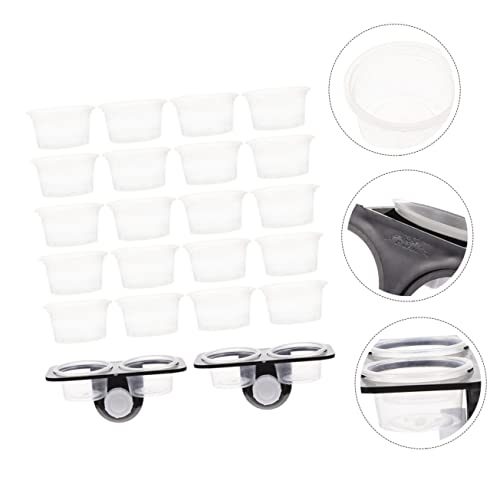 Happyyami Large Reptile Water Dish Gecko Feeder with Double Cups Reptile Feed Platform Random Color
