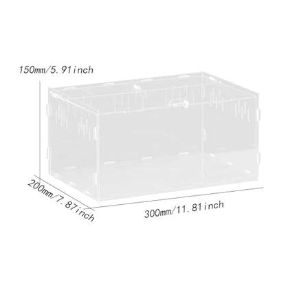 Reptile Breeding Box Terrarium Clear Animal Habitat Cage with Ventilation Holes for Geckos Frogs Hermit Crabs- 30x20x15cm - size: 30x20x15cm