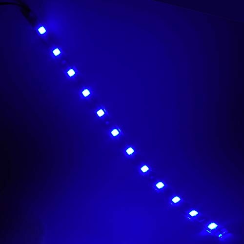 DC 12V Waterproof 1Ft 12 LED Strip Underbody Light with 6 inches Wires for Motor (Blue,Pack of 6) - color: Blue