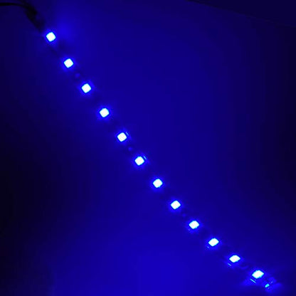 DC 12V Waterproof 1Ft 12 LED Strip Underbody Light with 6 inches Wires for Motor (Blue,Pack of 6) - color: Blue