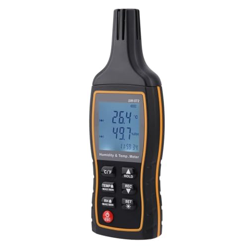 LCD Thermometer, Handheld Digital Temperature & Humidity Detector, Mini Hygrometer for Humidors, Reptile Thermostat, Jars & Fridge Use