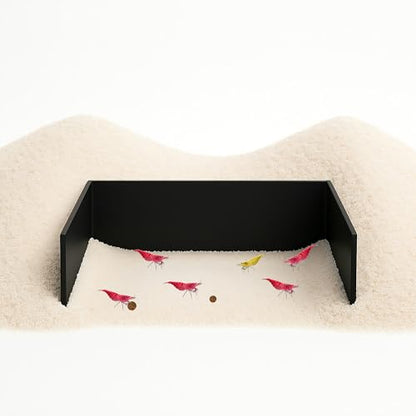 CTWPets Aquarium Feeding Barrier - Substrate Retention Wall for Shrimp, Snail & Pleco | Bare Bottom Cove for Easy Feeding & Cleanup (Black)
