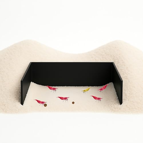 CTWPets Aquarium Feeding Barrier - Substrate Retention Wall for Shrimp, Snail & Pleco | Bare Bottom Cove for Easy Feeding & Cleanup (Black)
