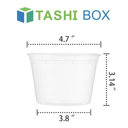 TashiBox 50 Sets 16 Oz Plastic Deli Containers with Lids - Food Storage Containers with Lids - Clear Airtight Meal Prep Containers, BPA Free, Stackable, Leakproof, Microwave and Freezer Safe - size: 16 oz - 50 Containers & Lids