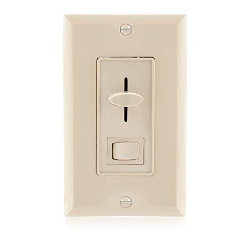 Maxxima LED Dimmer Electrical Light Switch, Ivory, 3-Way/Single Pole Use | 600 Watt Max, LED and Incandescent Compatible, Wall Plate Cover Included - color: Ivory