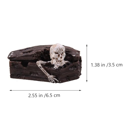 STOBOK 2pcs Resin Coffin Decorations Fish Tank Ornaments Bob Skeleton Aquatic Aquarium Sand Aquarium Coffin Skull for Aquarium Skulls for Aquarium Decorative Resin Skull Coffin