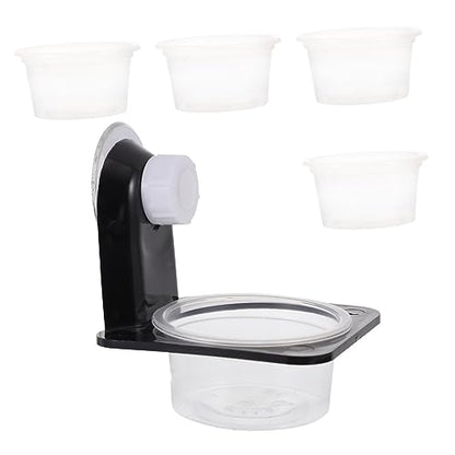 BESPORTBLE 1set Wall-Mounted Reptile Water Bowl Suction Cup Feeding Dish for Lizards Geckos and Frogs Space-Saving Design Easy to Clean Capacity
