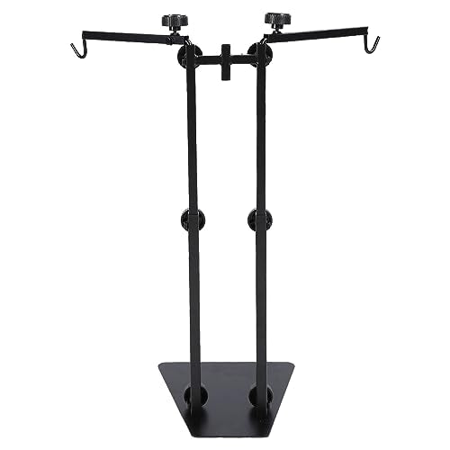 Reptile Lamp Stand Adjustable Durable Double Hook Terrarium Metal Stand for Reptile Tank, Iron Material for Hermit Crabs, Bearded Dragons, Turtles, Geckos