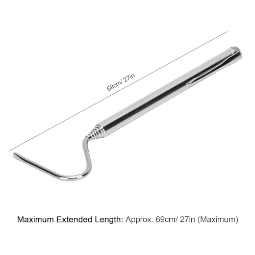 Collapsible Snake Hook 27" Stainless Steel Extensible Snake Catcher Capture Hook Snake Shaft Retractable Reptile Hook Portable Mini Snake Hook Snake Tongs and Snake & Reptile Hook Snake Catching