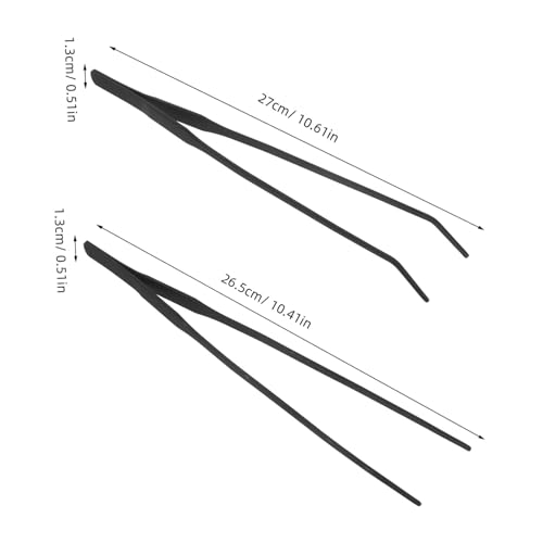 4pcs Stainless Steel Aquarium Tweezers: 27cm Fish Tank Tongs Tool - Long Handle With Curved And Straight Tip - Stable Grabber Aquatic Plants/reptile Feeding