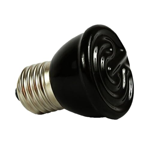 AYNEFY Reptile Heat Lamp, 100W E26 E27 Ceramic Heat Light Bulb High Thermal Efficiency Fast Heating Speed Basking Spot Lamp Spiral Surface Design Energy Saving for Pet Reptile