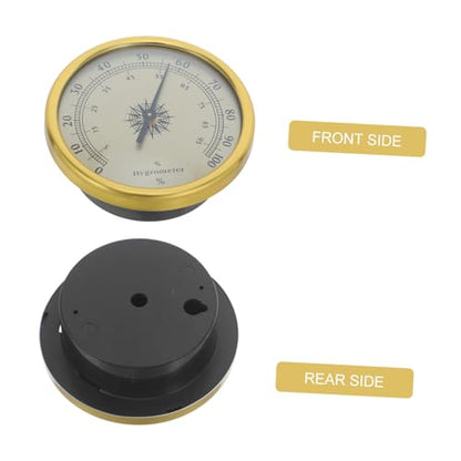 POPETPOP Analog Hygrometer Gold Round 72mm 2.83 Inch Precision Humidity Gauge with 2% Rh Resolution No Battery Required for Indoor Rooms and Reptile Terrariums