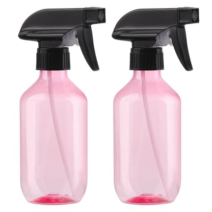 Spray Bottles 2 Pack 10 oz Plastic Squirt Bottles with Adjustable Nozzle | Refillable Empty Spray Bottle BPA-Free Mist/Stream Water Spray Bottles for Hair Styling, Cleaning, Plants, Pet Use - color: Rose-Red