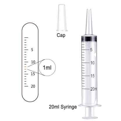 20ml Syringe Without Needle, Syringe for Liquid, Scientific Labs, Measurement, Disposable Individual Package, Pack of 12 - size: 20ml
