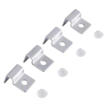 Suxgumoe Aquarium Cover Clips, 4 Pcs 6mm / 8mm / 10mm / 12mm Stainless Steel Fish Tank Glass Cover Clip Support Holder Universal Lid Clips for Rimless Aquariums (6mm) - size: 6mm