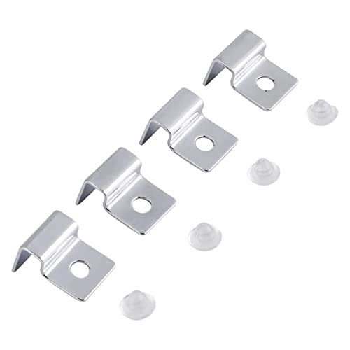Suxgumoe Aquarium Cover Clips, 4 Pcs 6mm / 8mm / 10mm / 12mm Stainless Steel Fish Tank Glass Cover Clip Support Holder Universal Lid Clips for Rimless Aquariums (8mm) - size: 8mm