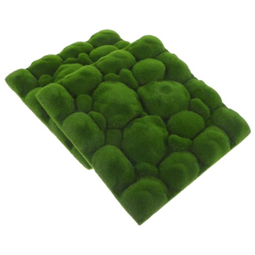 IMIKEYA 2pcs Flocked Sphagnum Foliage Artificial for Outside Fake Moss for Decorations Home Decoration Faux Moss for Indoor Decorate Rug Mat Simulate Green Silk Cotton