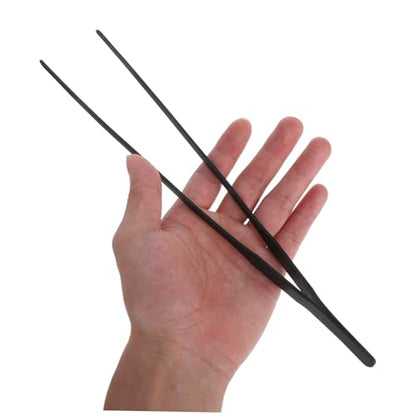 Kisangel 4pcs Stainless Steel Tweezers Set: Long Handle Fish Tank Planting Tools - Curved And Straight Tongs For Aquatic Plants Reptile Feeding Maintenance