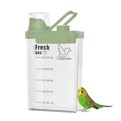 3 Qt/2.8 L Bird Seed Storage Container with Lids Airtight Measuring Cup, Bird Seed Dispenser Pet Food Container Are Used to Store Bird Food, Chicken Feed BPA Free (2.8L, Green) - color: 2.8L/Green