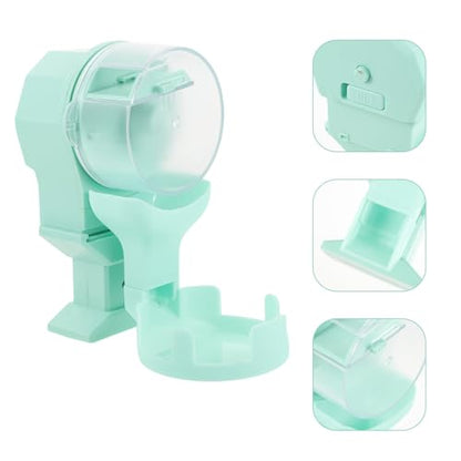 HOMSFOU Automatic Reptile Feeder and 100ml Water Dish Dispenser, Smart Timed Feeding Bowl for Turtles and Lizards, Large Capacity Emerald Reservoir for Terrarium Use