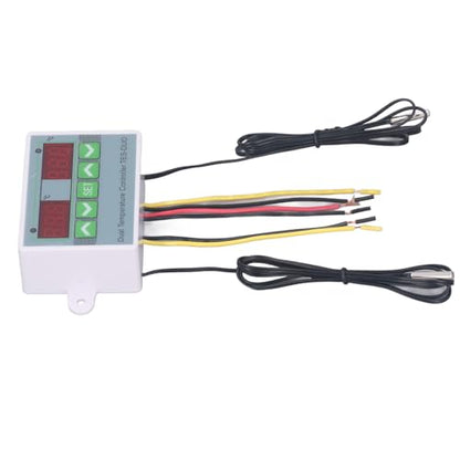 Dual Temperature Controller Digital Thermostat with Data Storage Safety Alarm for Reptile Refrigerator Freezer Incubator ABS Material (DC24V) - size: DC24V, style: DC24V