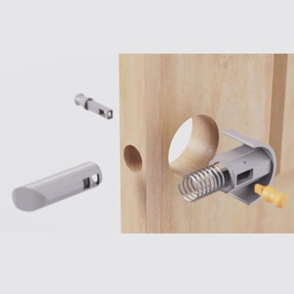 Generic HLOCK Temporary High-Resistant, Self-Closing Plastic Latch/Lock for Secure Door Protection - Ideal for Construction Sites, Offices, and Homes - Easy Installation Three (3) Pieces