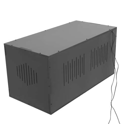 PVC Large Reptile Tank, Front Opening Reptile Terrarium with Dual Temperature Controller Snake Enclosure Reptiles Feeding Box with Glass Sliding Door for Chameleon Lizard Snake 31.5x15.8x15.8 (Black) - color: Black
