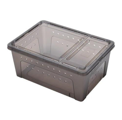 Reptile Breeding Box Reptile Feeding Box Breeding Hatching Container Pet Houses Faunarium(Black) - color: Black