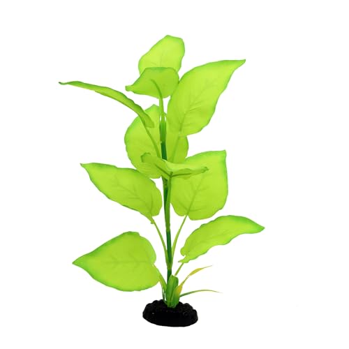 2-Pack 12 Inch Aquarium Silk Aquarium Plants, Artificial Plastic Plant | For Small Tank, Goldfish, Fish Hides - color: Light Green