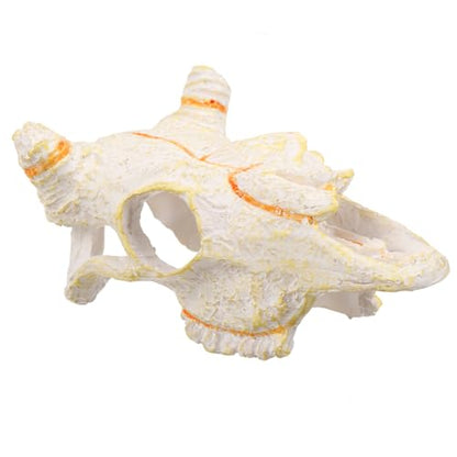 VICASKY Reptile Skull Hideout for Fish Tank Unique Resin Decoration for Aquariums and Terrariums Durable Faux Animal Skull Molding for Pet Reptiles